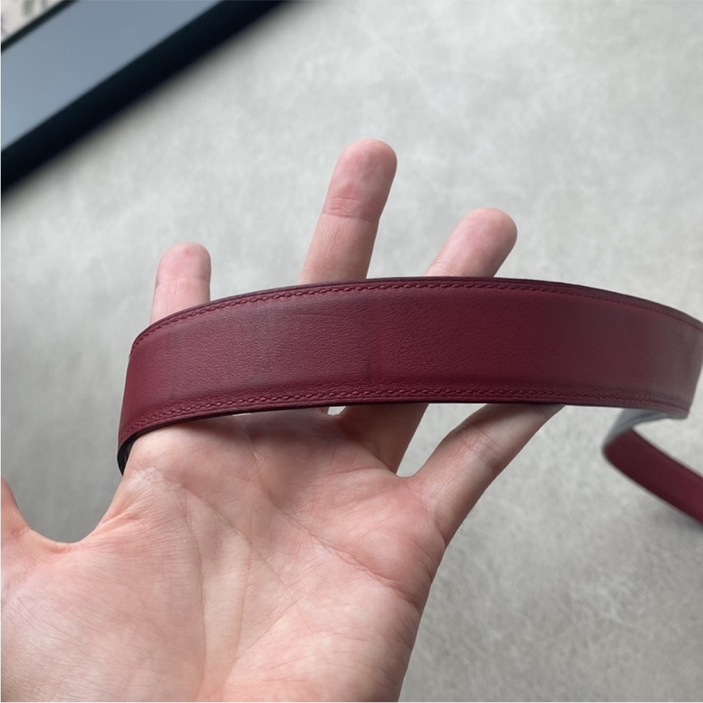 Authentic Hermes Black and Red Belt with Silver H Buckle - Picture 3 of 6